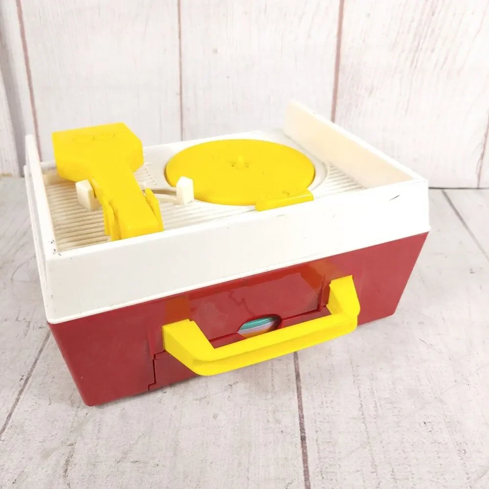 Vintage Fisher Price Music Box Record Player Classic Toy With 5 Discs USED